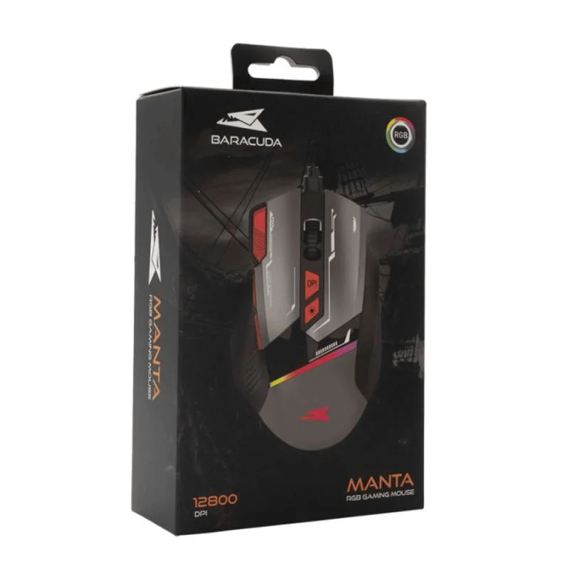 Baracuda Manta Gris | Filaire | 12800 DPI | Performance