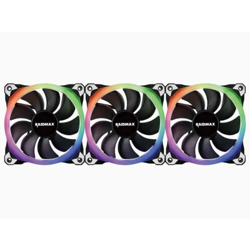 Raidmax NV-R120FBR3 Kit 3 Ventilateurs RGB 120mm | Performance