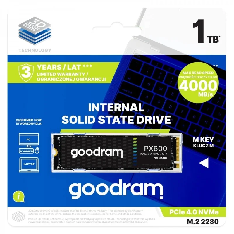 GOODRAM PX600 NVMe PCIe 4.0 1To | 5000MB/s | Gen4 Ultra SSD