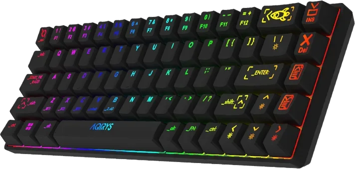 Clavier mécanique gamer AQIRYS Mira noir 65 % RGB